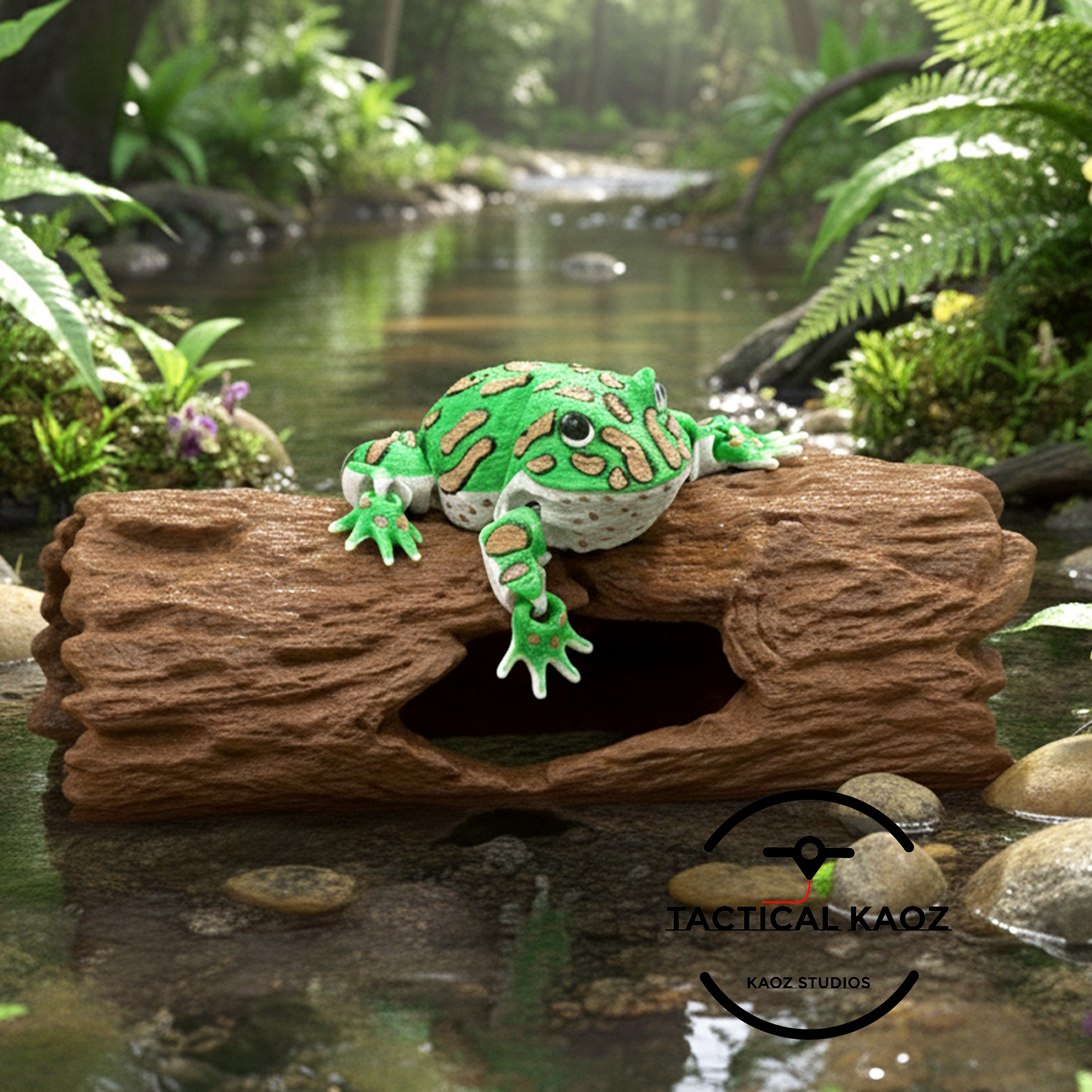 Articulated Pacman Frog | Pre-Painted + Optional 8mm Glass Eye